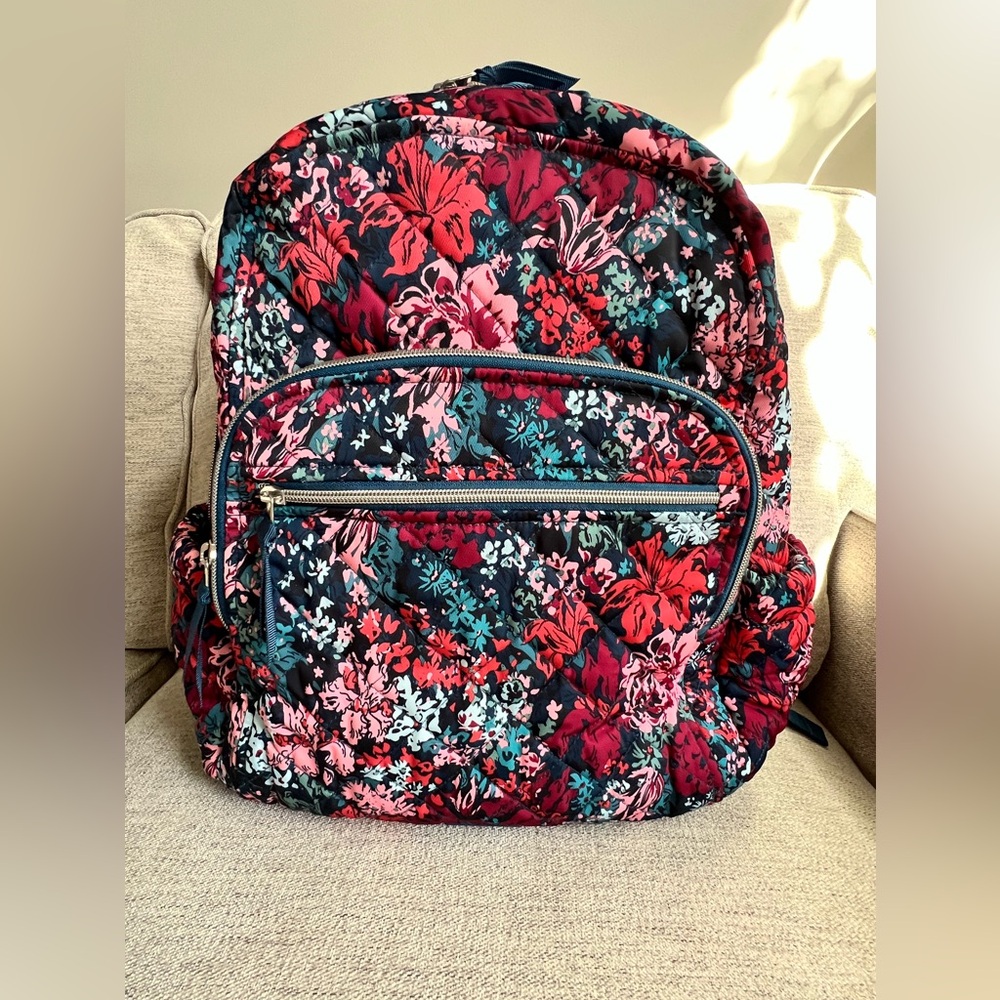 Vera Bradley Campus Backpack Cabbage Rose Performance Twill
